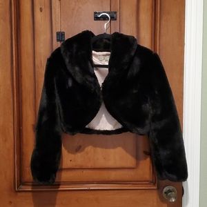 Faux fur shrug